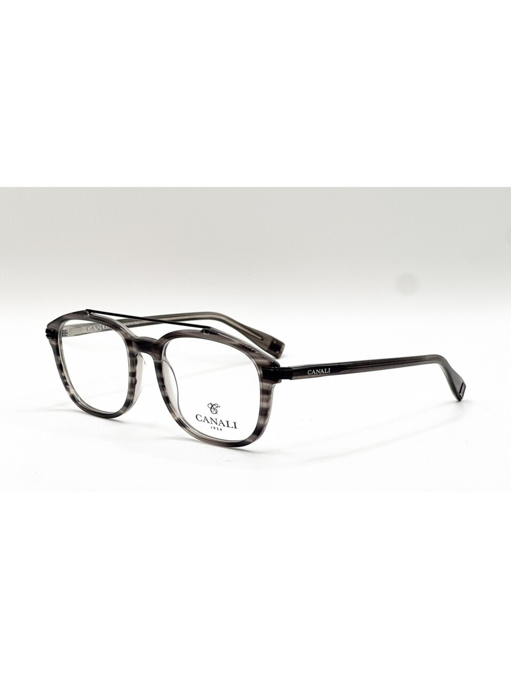 Canali CO316 C02 Grey Stripe Rectangle Authentic Eyeglass Frames 52-18